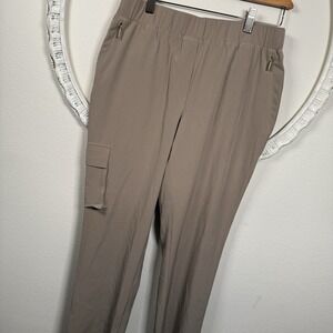 Chico's Zenergy Pull-on Pants Women's 00R US 2 Taupe UPF50 Zip Pockets Cargo NWT